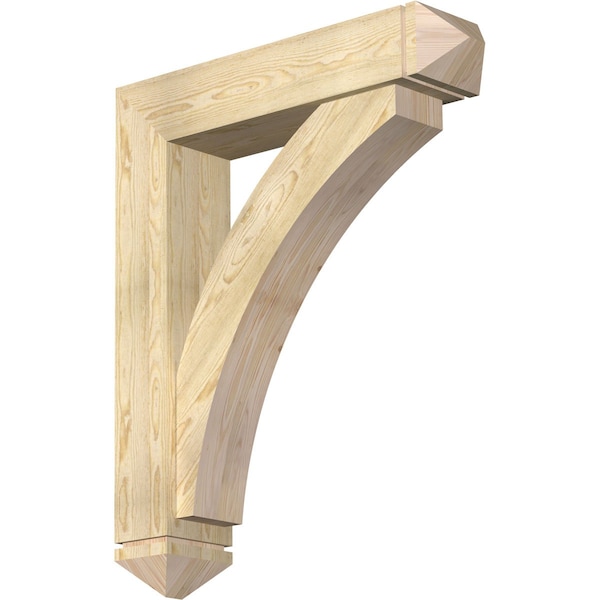 Ekena Millwork Thorton Arts and Crafts Rough Sawn Bracket w/ Offset Brace, Douglas Fir, 8"W x 36"D x 44"H BKT0806X36X44THR03RDF - main